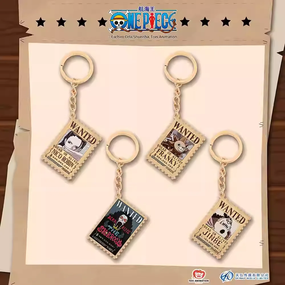 1pc Officially Licensed ONE PIECE Alloy Wanted Poster Keychain Blind Box – Includes Secret Version, Anime Collectible and Decor.