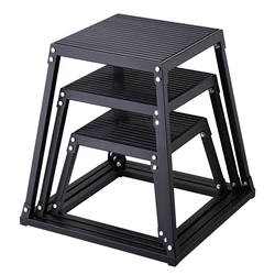SucceBuy 12/18/24Inch Plyometric Jump Boxes Plyo Box Platform and Jumping Agility Box Anti-Slip Fitness Exercise Step Up Box Set