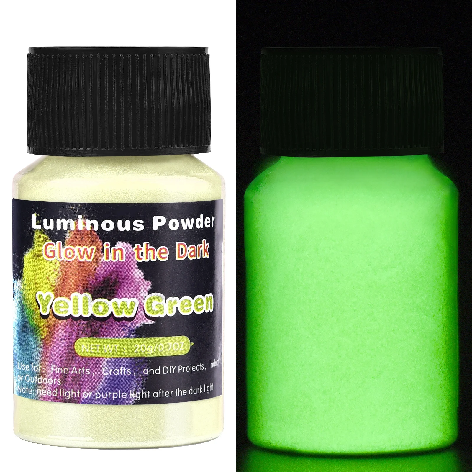 20g/Bottle Luminous Powder Pigment Bright Luminescent Powder Glow In The Dark Luminous Powder Pigment Resin Filler