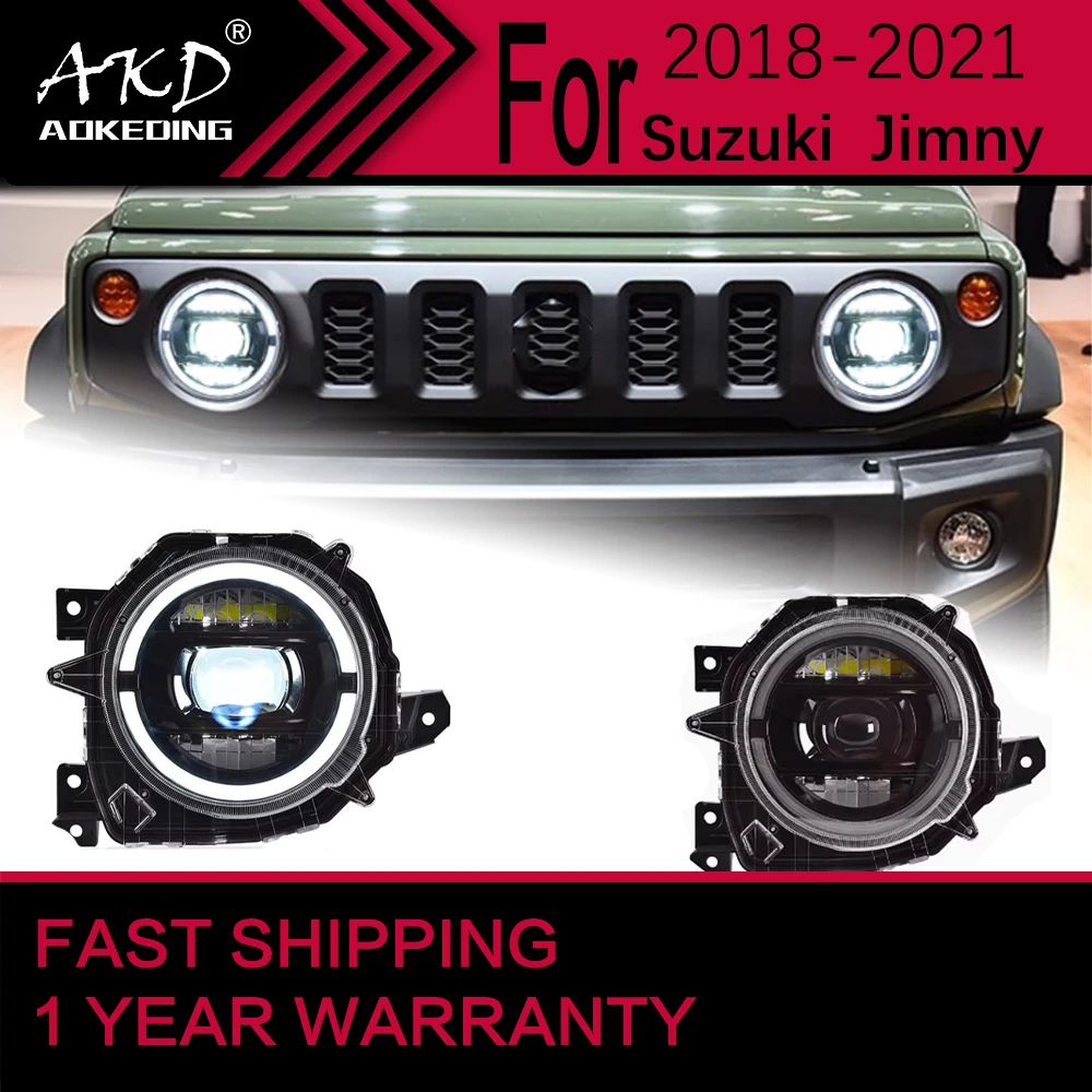 

Автомобильные фары для Suzuki Jimny, светодиодные фары 2018-2021, Jimny, налобный фонарь Drl, линзы проектора, автомобильные аксессуары