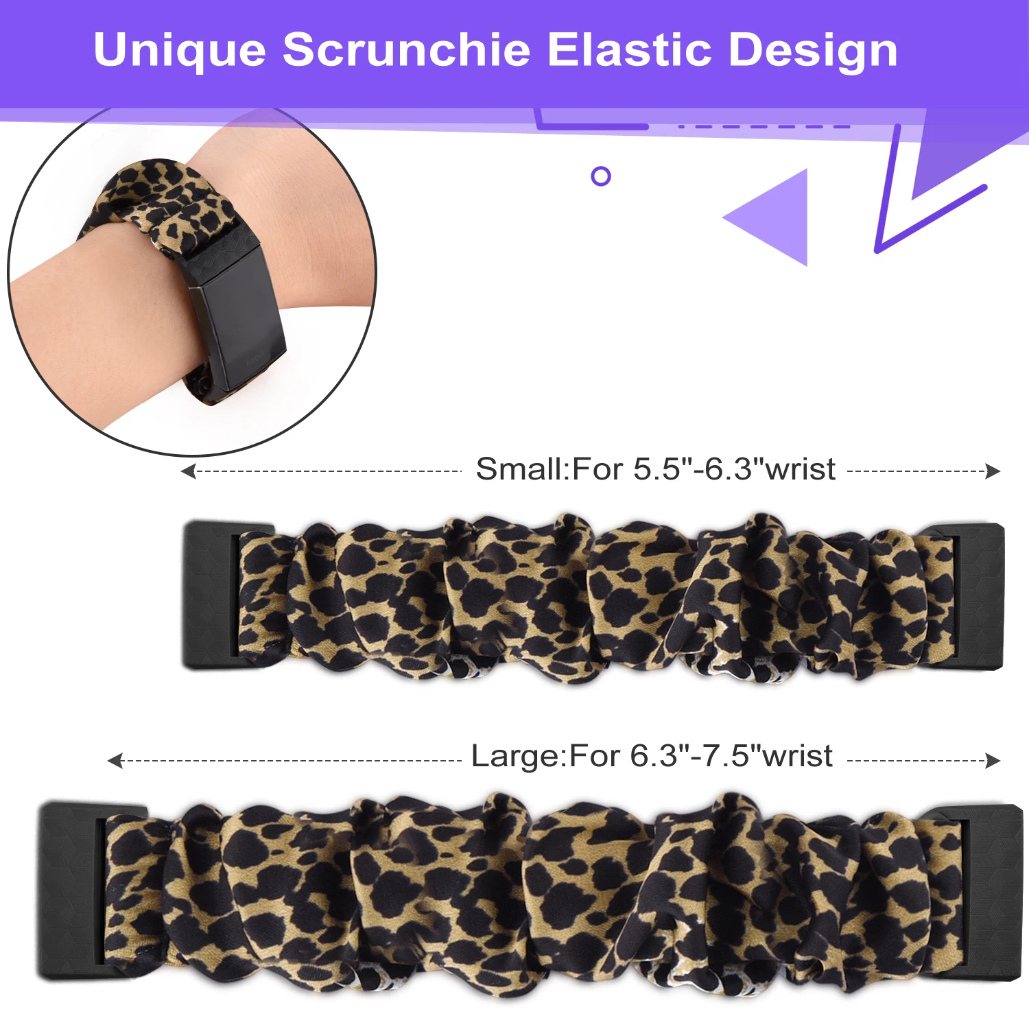 2Pcs Scrunchie Elastic Band Strap For Fitbit Charge 4 3 Band Fabric Wristband WatchBand Bracelet For Fitbit Charge 3 SE Strap