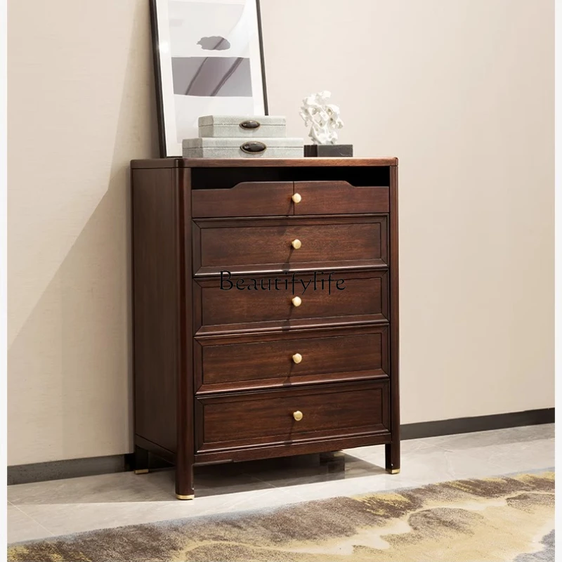 

New Chinese style all solid wood ebony locker simple storage cabinet