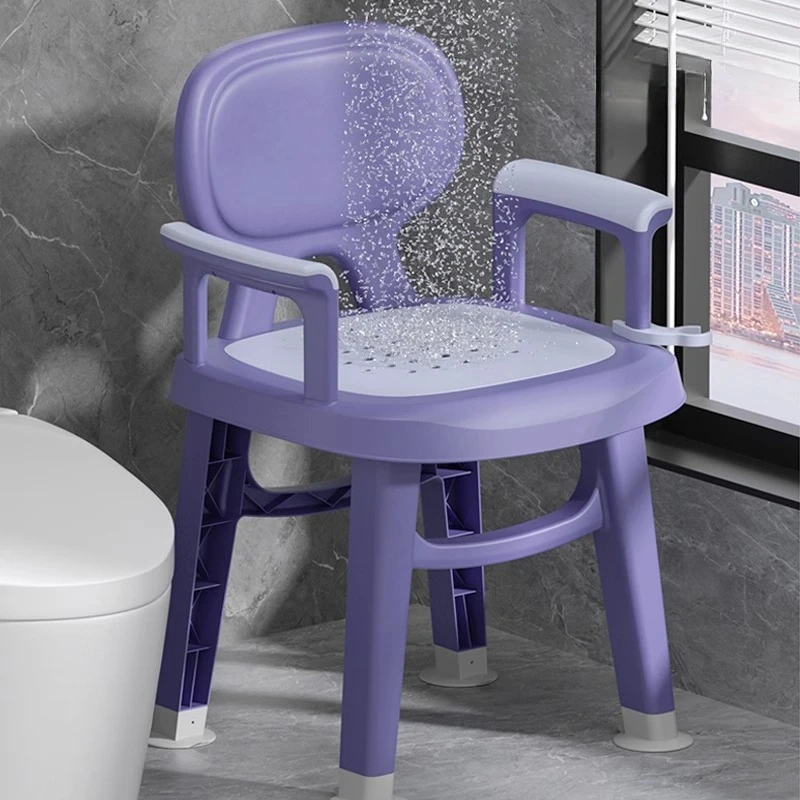 

Back Stainless Steel Shower Stool Luxury Cleaning Portable High Shower Stool Cute Comfortable Sgabello Da Doccia Home Furniture