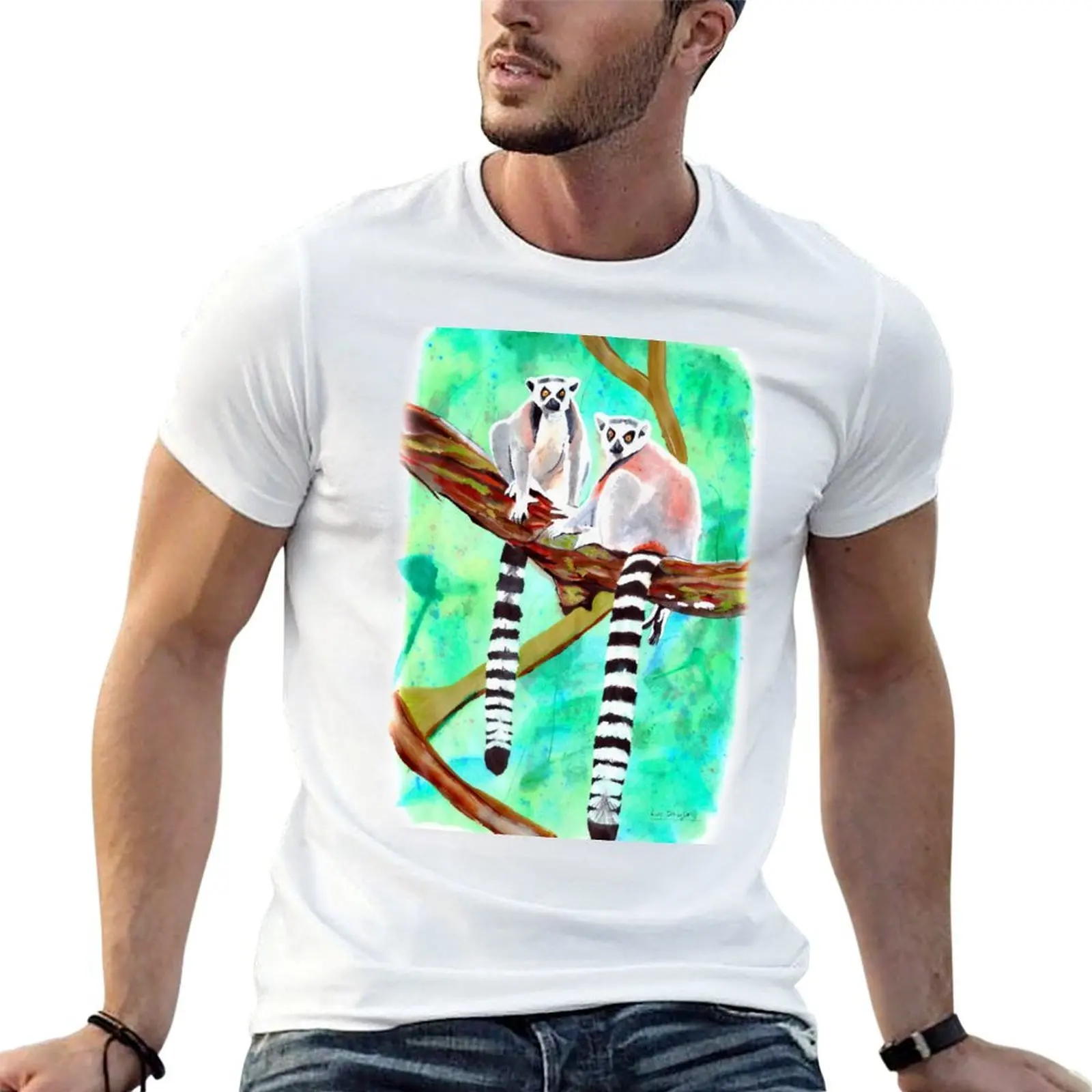

Ringtailed Lemurs T-Shirt funny t shirts cotton mens graphic t shirts T-Shirt