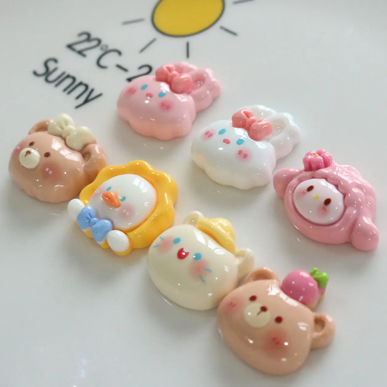 5pcs miniso series cute animal melody cartoon resin flatback cabochons diy crafts materials jewelry making charms