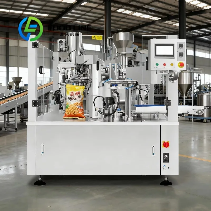 Rotary Premade Pouch Packing Machine Adjustable Gripper Width Adapts Various Premade Pouches For Nut Dried Fruit Continuous
