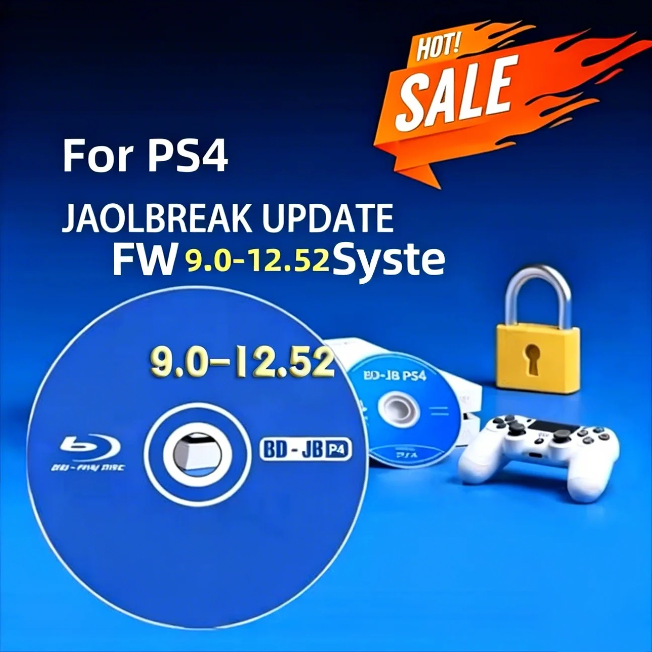 Ultimate PS4 All-in-One Jailbreak Gold Disc Bootable Eject Payload for Firmware 9.0-12.52 Homebrew & Backup Games Jailbreak Disc