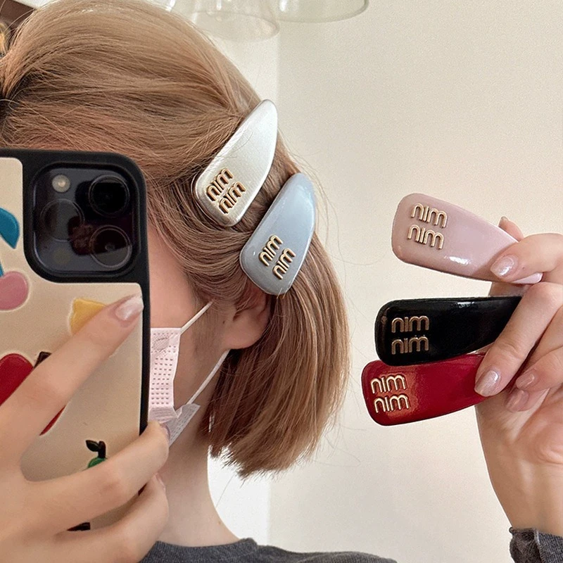 

Korean style minmin spring clip versatile candy colored headband hair clip with broken hair, summer side duckbill clip for women