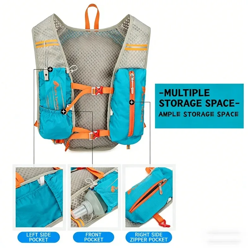 Running Vest Backpack Marathon Hydrating Backpack Ultralight Breathable Reflective Trail Water Bottle Storage Running Backpack