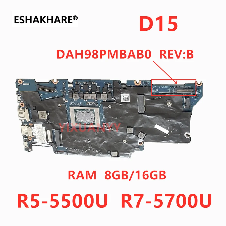Placa Base DAH98PMBAB0 para HUAWEI Matebook D15 BoM-WFP9 B0M-WFP9 NBIL-WFQ9 NBDE-WDH9 BoDE-WFH9, R5-5500 R7-5700U 8GB