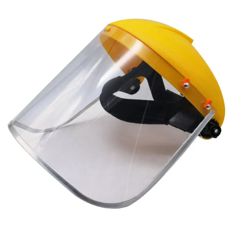 Motorcycle Face Mask Equipments Transparent Full Face Shield Safety PVC Head-mounted Eye Screen Hat Eye Protection Face Mask