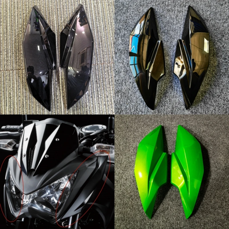 Front Headlight Upper Side Fairing Headlight Cowl Nose Panlel Cowl Fit for Kawasaki Z250 Z300 2013 2014 2015 2016-2018