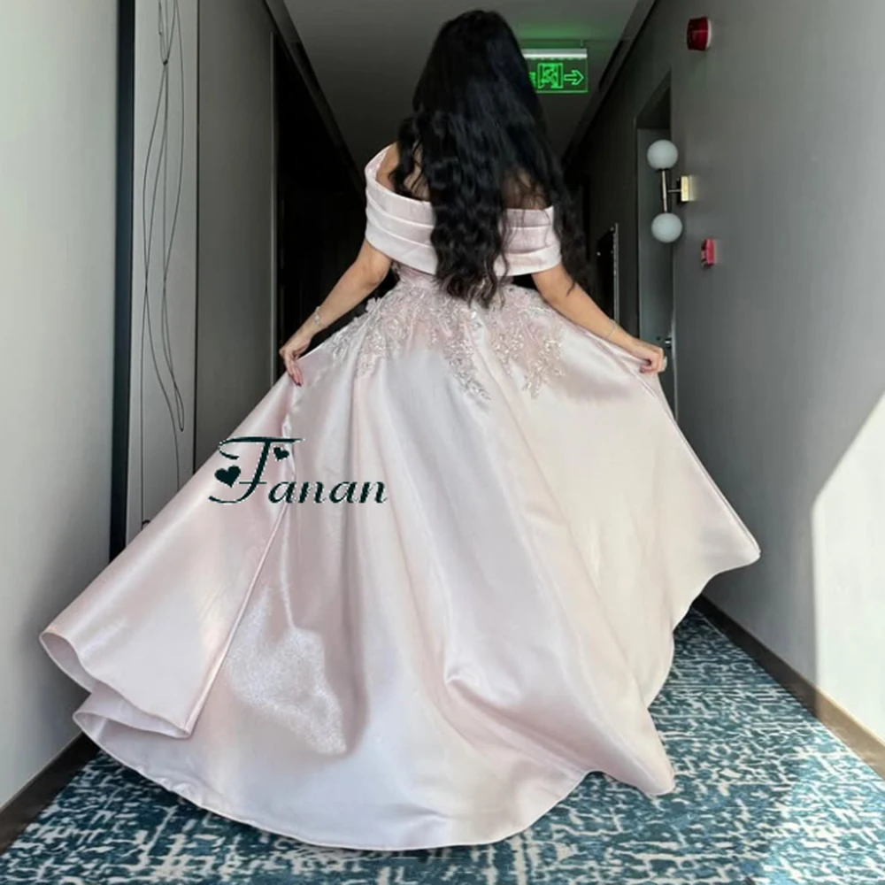 Customized Halter Neck Pink Satin A-line Evening Dress Flower Appliques Sleeveless Party Prom Dress Draped Floor Length Gown