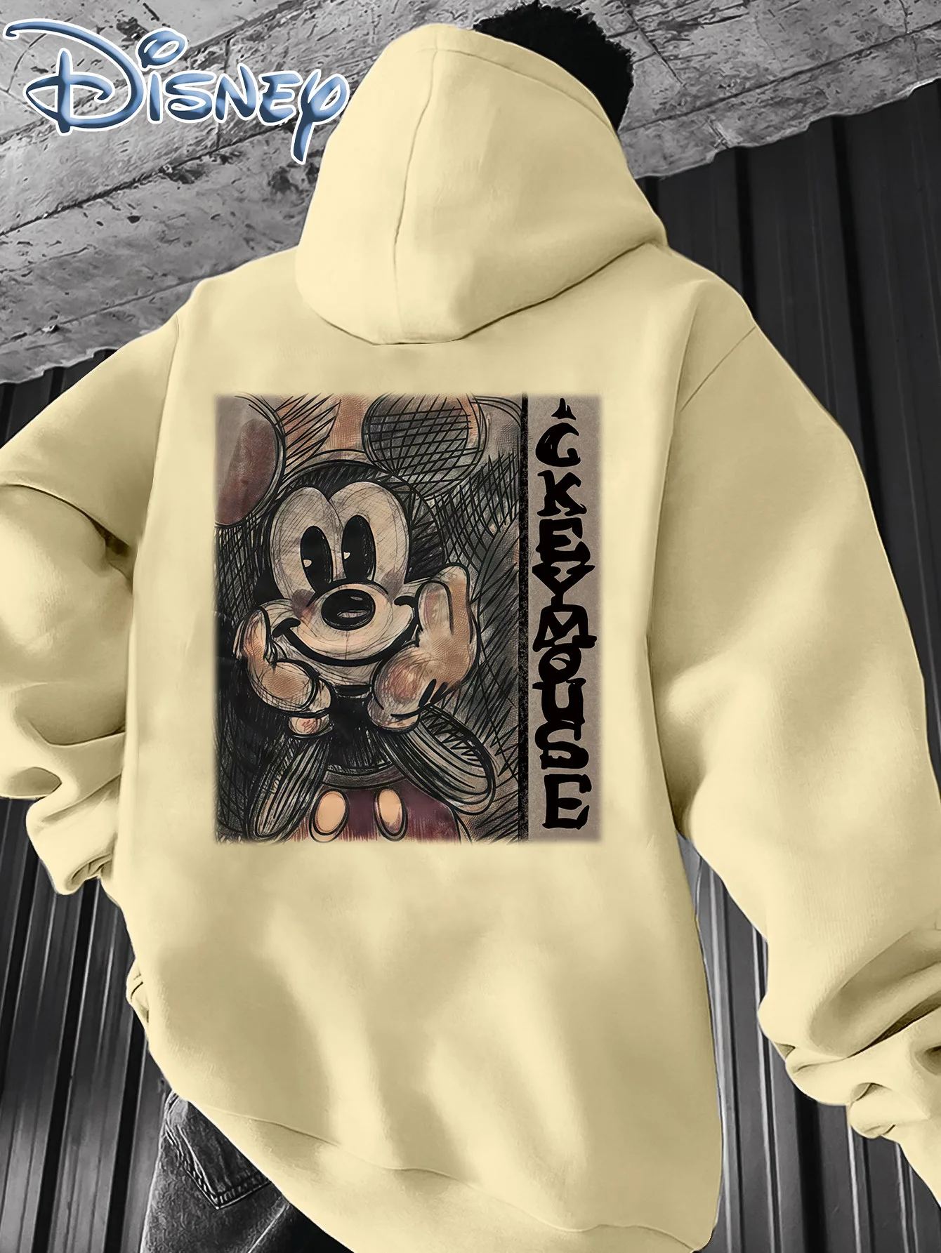 

Винтажная толстовка с принтом масляной живописи Disney, Микки Маус, осень/зима, повседневный пуловер унисекс, толстовка с капюшоном, уличная одежда больших размеров