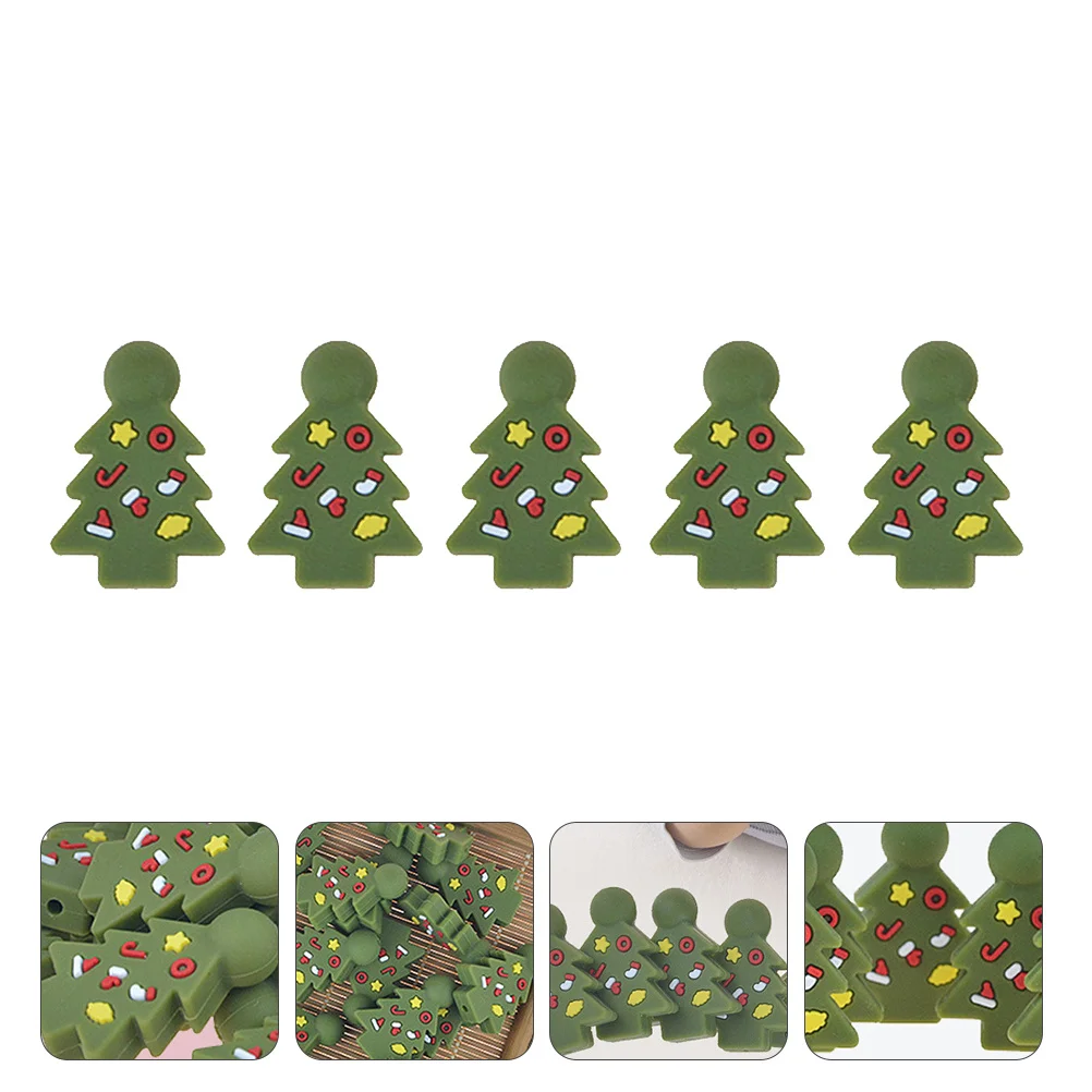 5 pcs Silicone Teether Xmas Tree Shape Teeth Grinding Stick For Babies Baby Chew Molar Rod Silicone Teether For Kids Baby Care