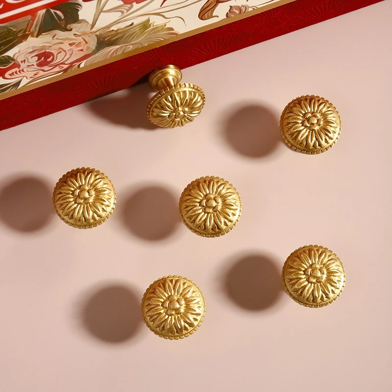 

Copper Handle Wardrobe Door, Vintage Cabinet Drawer, Single Hole Brass Handle