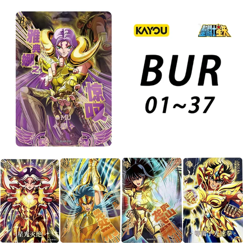 KAYOU Saint Seiya BUR 001-037 Limited Edition Full Set Single Card Cloak Awakening Anime Collection Card Toy Gift