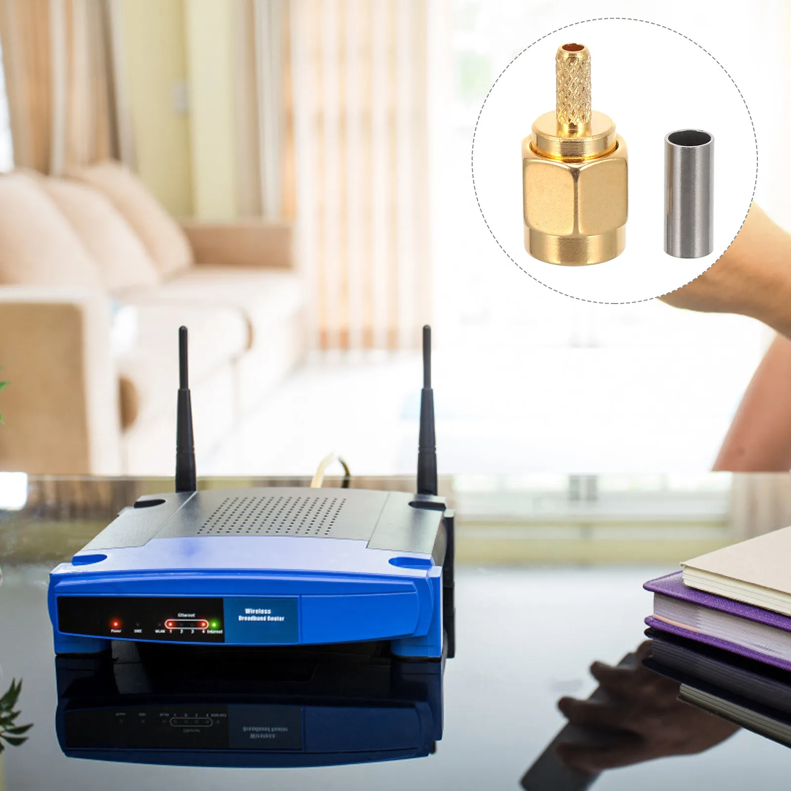10Pcs Sma Male Crimp Connector Gold-Plated Brass Straight Connector for Rg174 Rf Coax Cable 50Ohm Lte WiFi Antenna Adapter