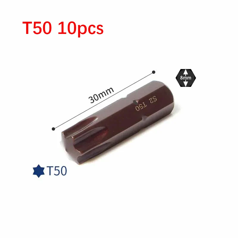 Imagem -05 - Short Magnetic Multi-purpose Hex Chave de Fenda Bits Heavy Duty Impacto Torx T20 T25 T27 T30 T40 T45 T50 T55 16 mm Peças 10