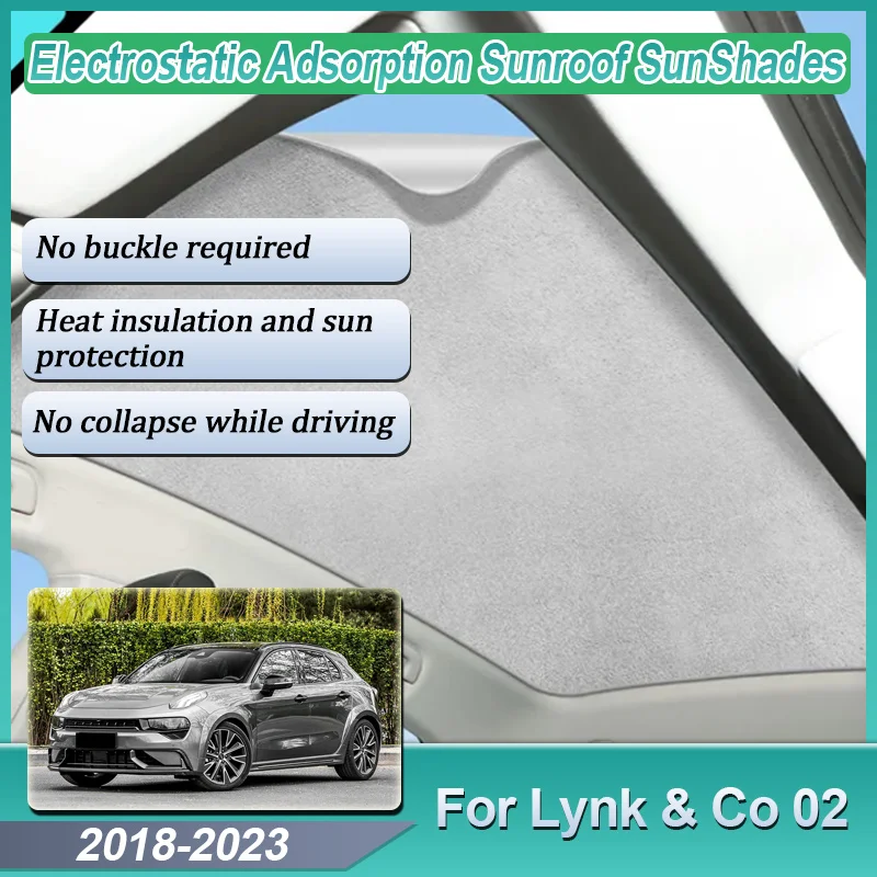 

Car Sun Visor For Lynk & Co 02 Accessories 2023~2018 Electrostatic Adsorption Skylight Sunshades Heat insulation Car Accessories