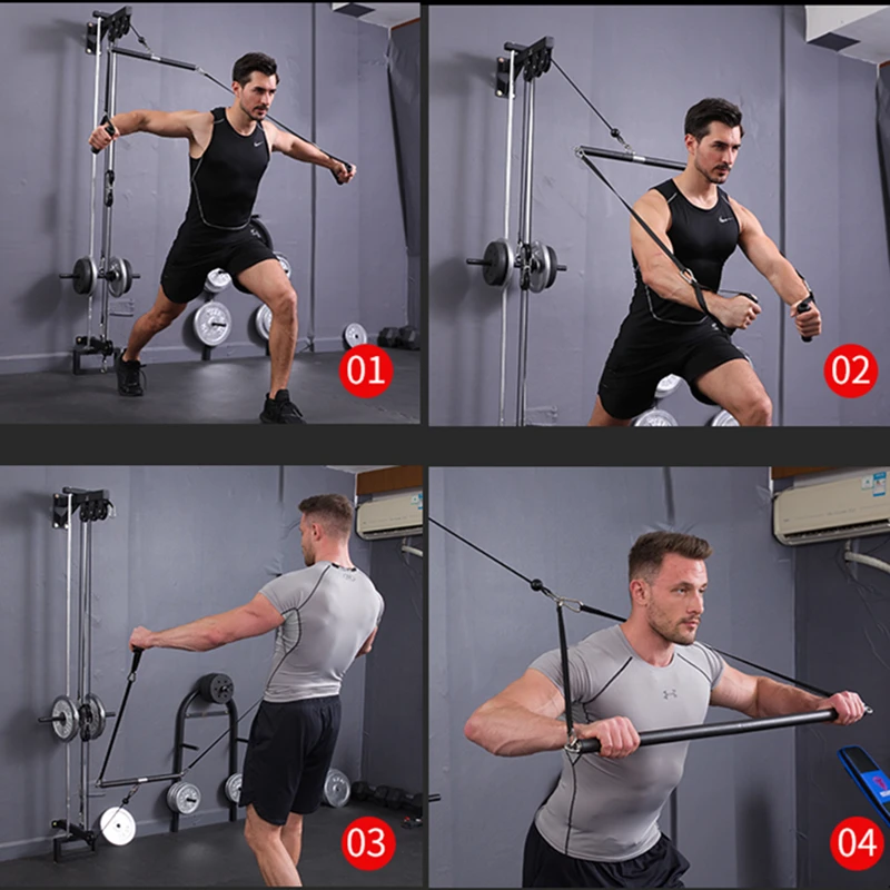 Fitness Bizeps Trizeps Zurück Blaster Seil LAT Pull Down Bar Brust Muskel Workout Grip Rudern Griff DIY Pulley Kabel Aufsätze – Detail 3