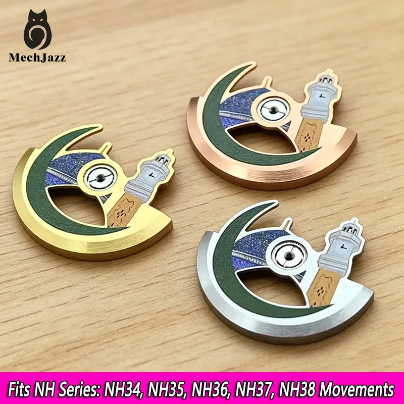 MechJazz Castle Automatic Balance Weight, Compatible with NH34 NH35 and NH36 NH37 Movement Rotors – Watch Modification Parts