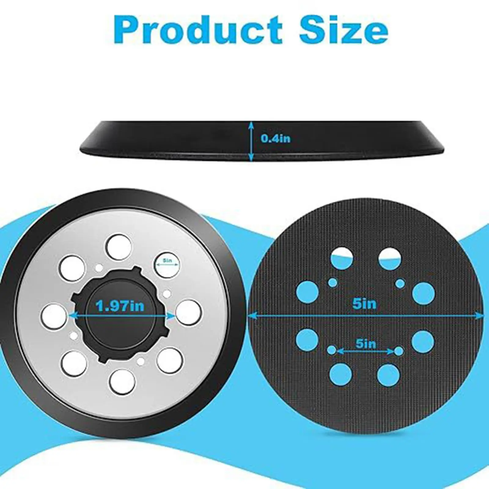 

4x 5 in 8 Hole Easy to Install Sander Replacement Pads Metal for Dwe6421-b2 Dwe6421-b3 Dwe6423 6423K Dwe6421-br Dwe6421 6421K