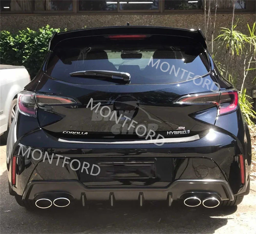 For Toyota Corolla Hatchback E210 2019-2024 Carbon Fiber Rear Diffuser Bumper Spoiler Guard Protector Skid Plate Cover 3PCS - view 5