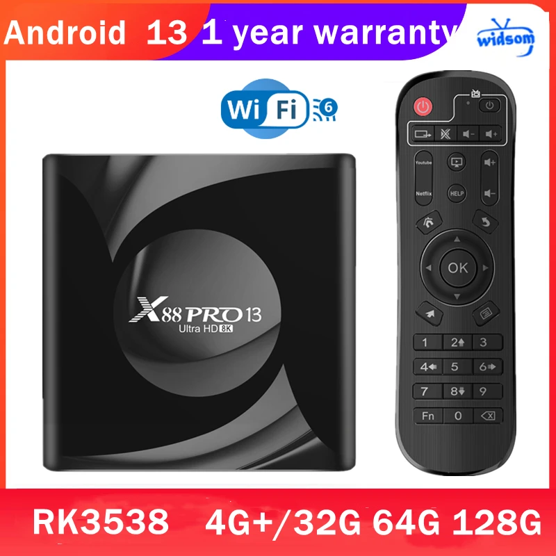 

X88 PRO 13 Android 13 TV Box Voice M3U RK3528 4G 64GB Wifi6 BT5.0 8K HD smart IP TV BOX Set up Box 2GB16GB 4GB 64G 128GB