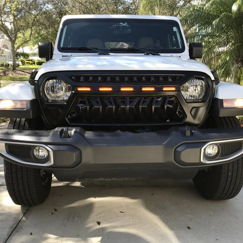 

2018-2021 JL Front Grill For Jeep Wrangler JL Grids Black Car Body Kit Accessories Bumper Parts
