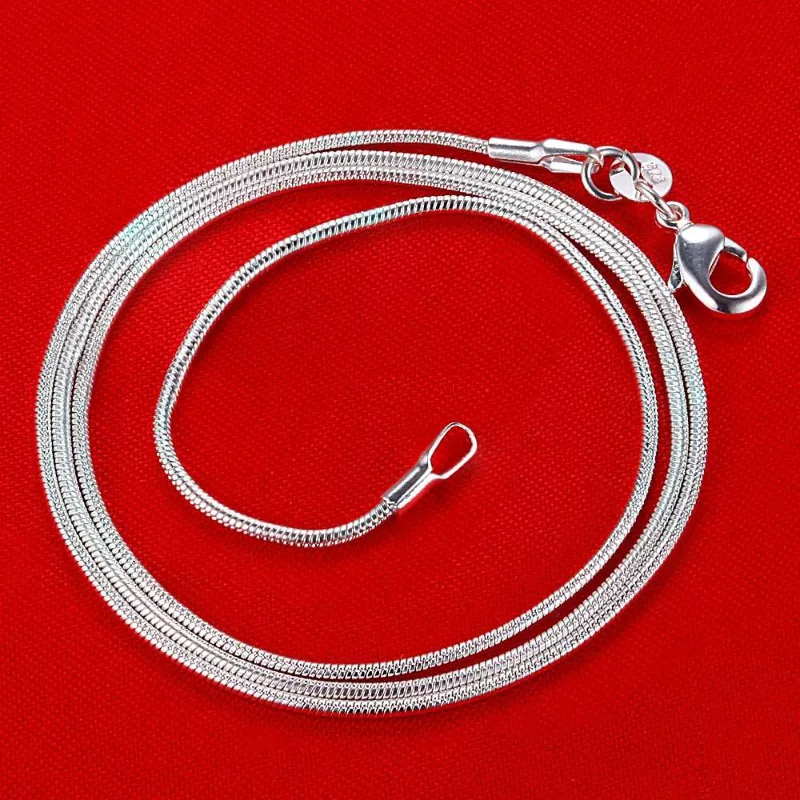 Großhandel 5 Stück/Set 925 Sterling Silber 1,2MM Schlangenketten-Halsketten für Damen und Herren Neue Trendige Glänzende Mode Party-Schmuck Geschenke