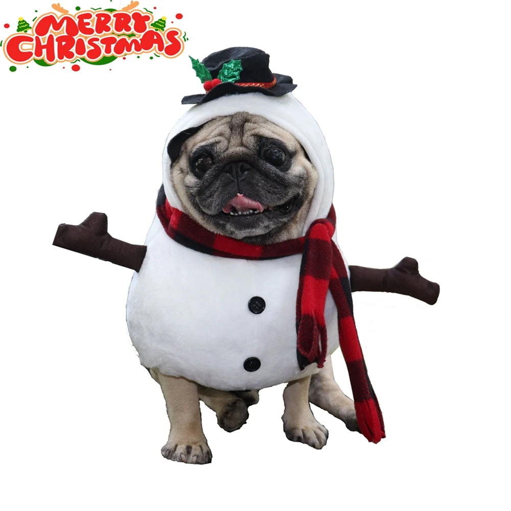 Funny Dog Clothes Standing Snowman Cosplay Costume Pet Christmas Party Dressing up Dogs Cats Outfit for Small Medium Dogs Cats