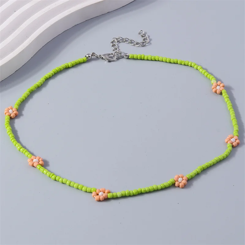 Aihua Böhmen Bunte Blume Rocailles Halskette Für Frauen Kinder Freundschaft Halskette Sommer Strand Party Schmuck Geschenke – Detail 9