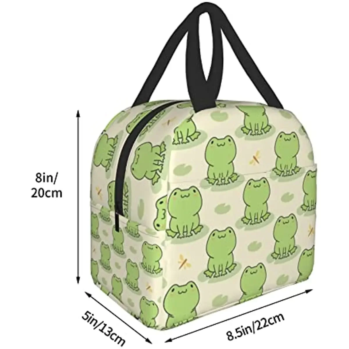 Funny Cute Frog Animal Lunch Box Bag Reusable Insulated Lunch Tote with Handle for Work Outdoor Travel