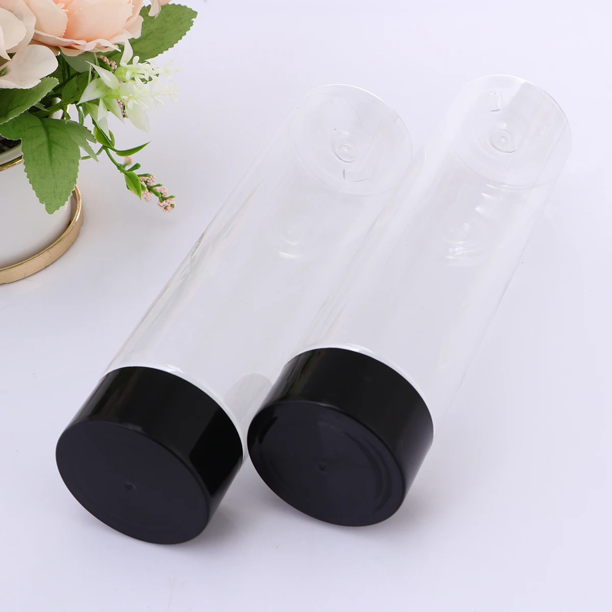 

12 PCS Transparent Empty Bottle Clear Water Mini Plastic Bottles Jug Juice with Lids PET Fruit Container Disposable