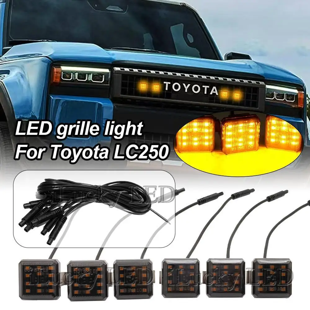

4 шт./6 шт. подходят для Toyota 24 Prado LC250, центральная решетка, дневные ходовые огни (специальный автомобиль)