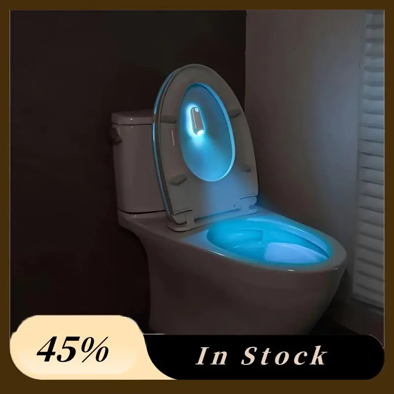 

A78K New Motion Sensor Led Lamp Night Light 8 Colors Wireless Rechargeable Toilet For Bathroom Stairs Restroom Waterproof Lights