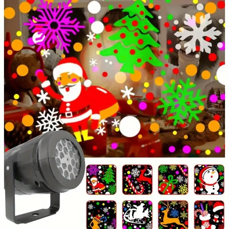 Christmas Projector Snowflake Party Stage Laser Light 360 Rotating LED Christmas Lights Indoor Outdoor Christmas Decoration