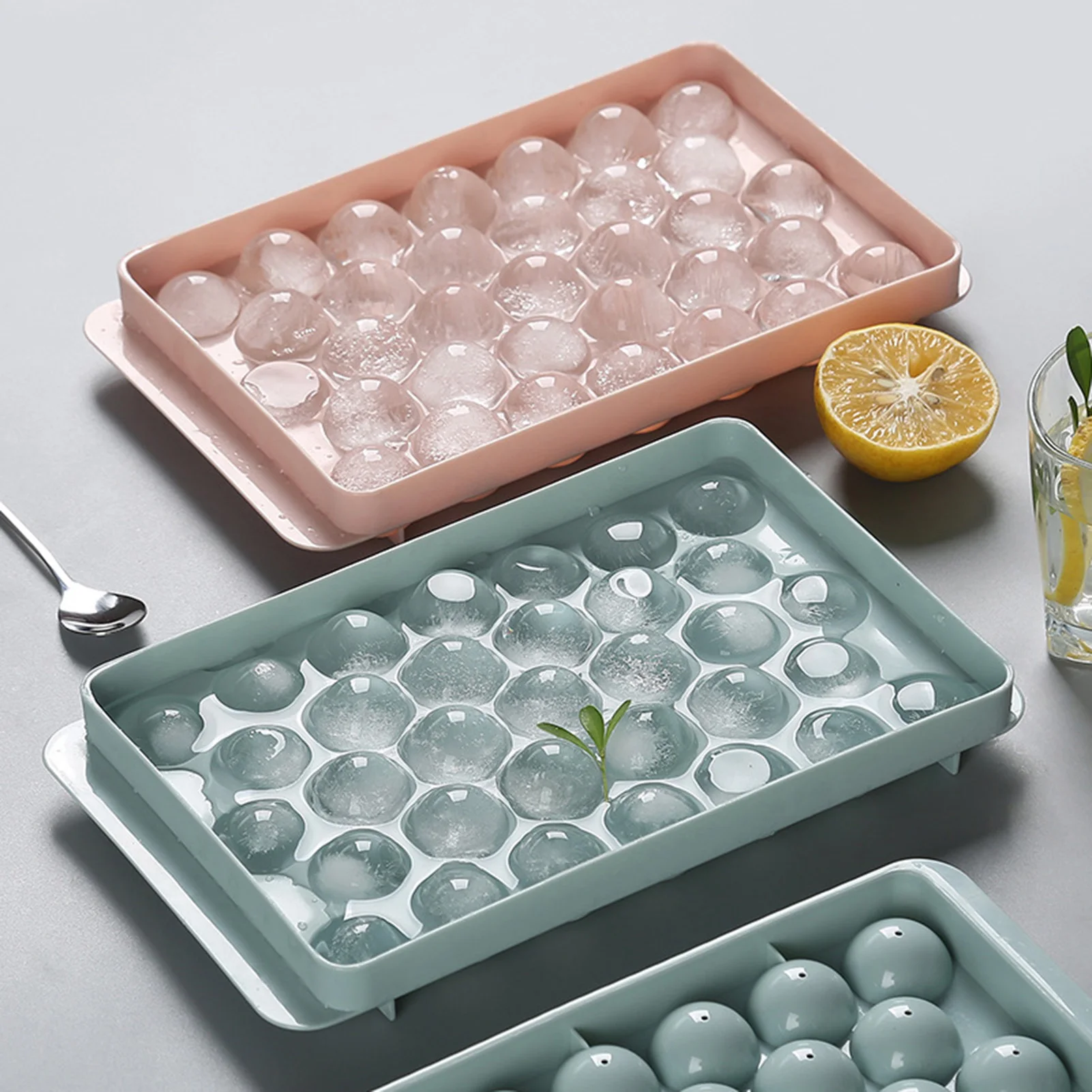 PP DIY Ice Cube Template Mould with Removable Lids Easy Cleaning Mould for Making Iced Coffee Beverages