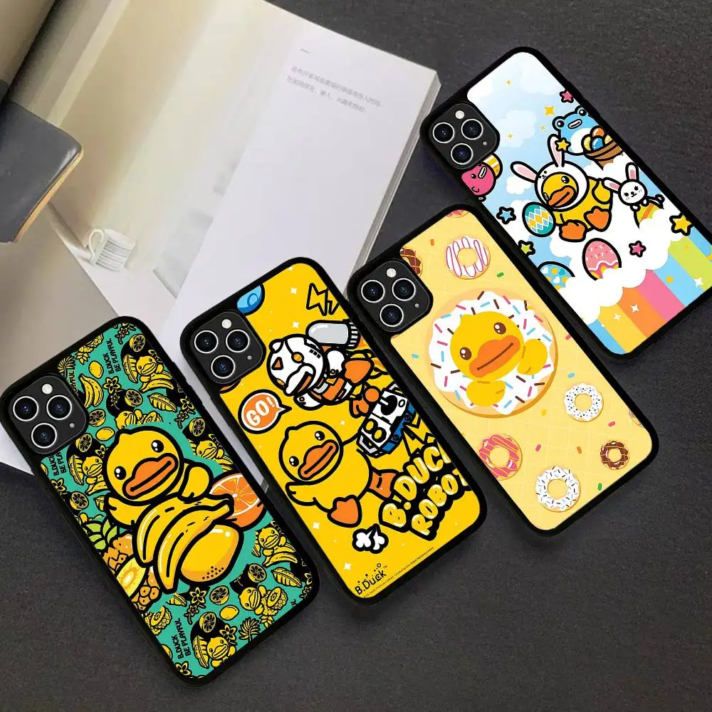 

B-B Duck Anime Phone Case For Iphone 11 12 13 14 15 Pro Max 17 16 Plus Hard PC+TPU Back Cover