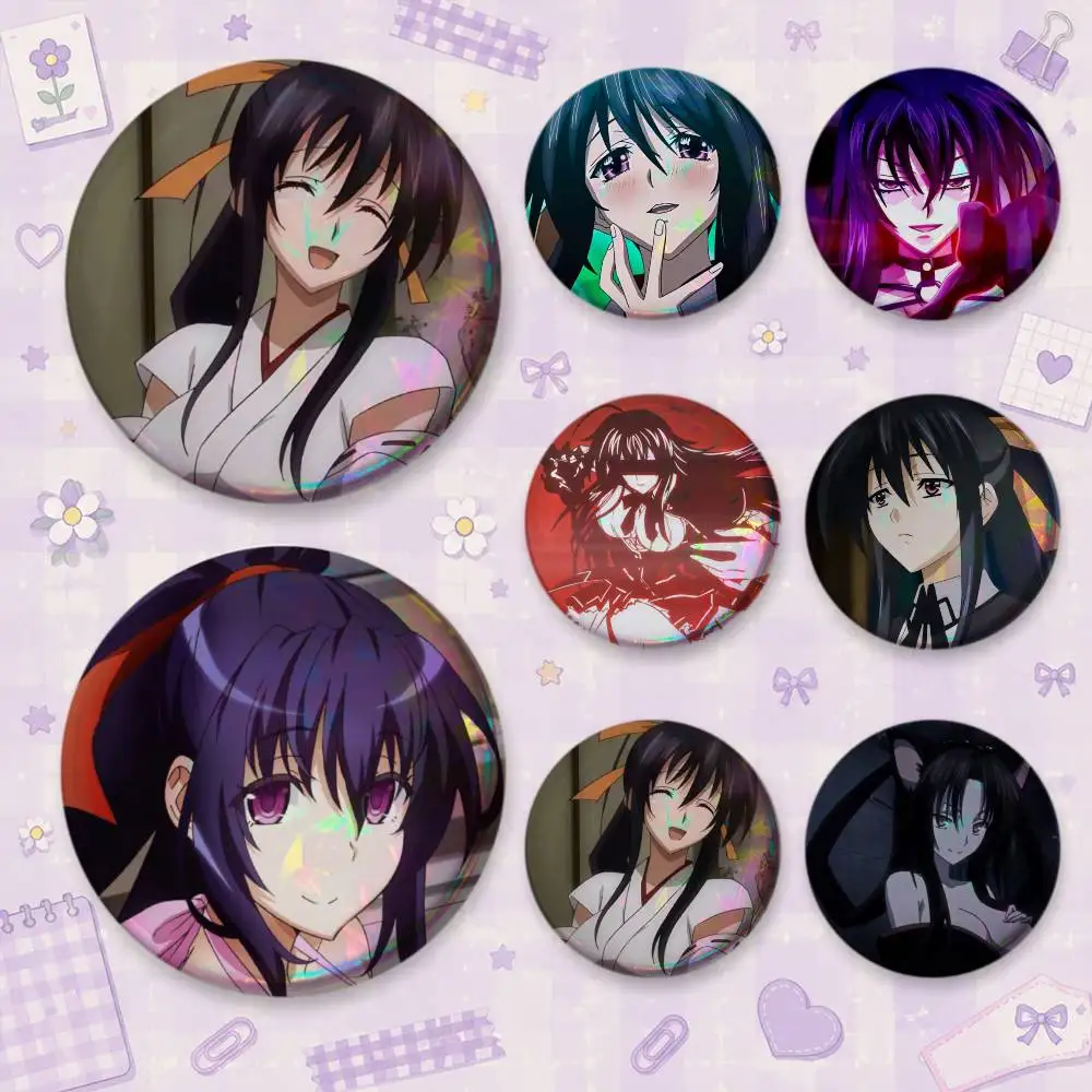 High School DxD Akeno Himejima Brooches Cartoon Badge Pins Backpack Hat Accessories Friend Gift