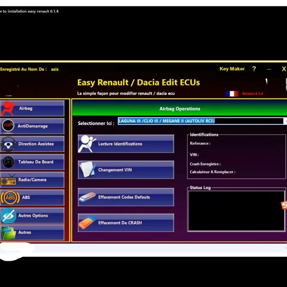 Easy Renault 6.1.4 Software for Renault ECU Programmer Clear Crash Airbag Card Keys UCH Cleaner WORK with OBDLink 6.1.4 Renolink