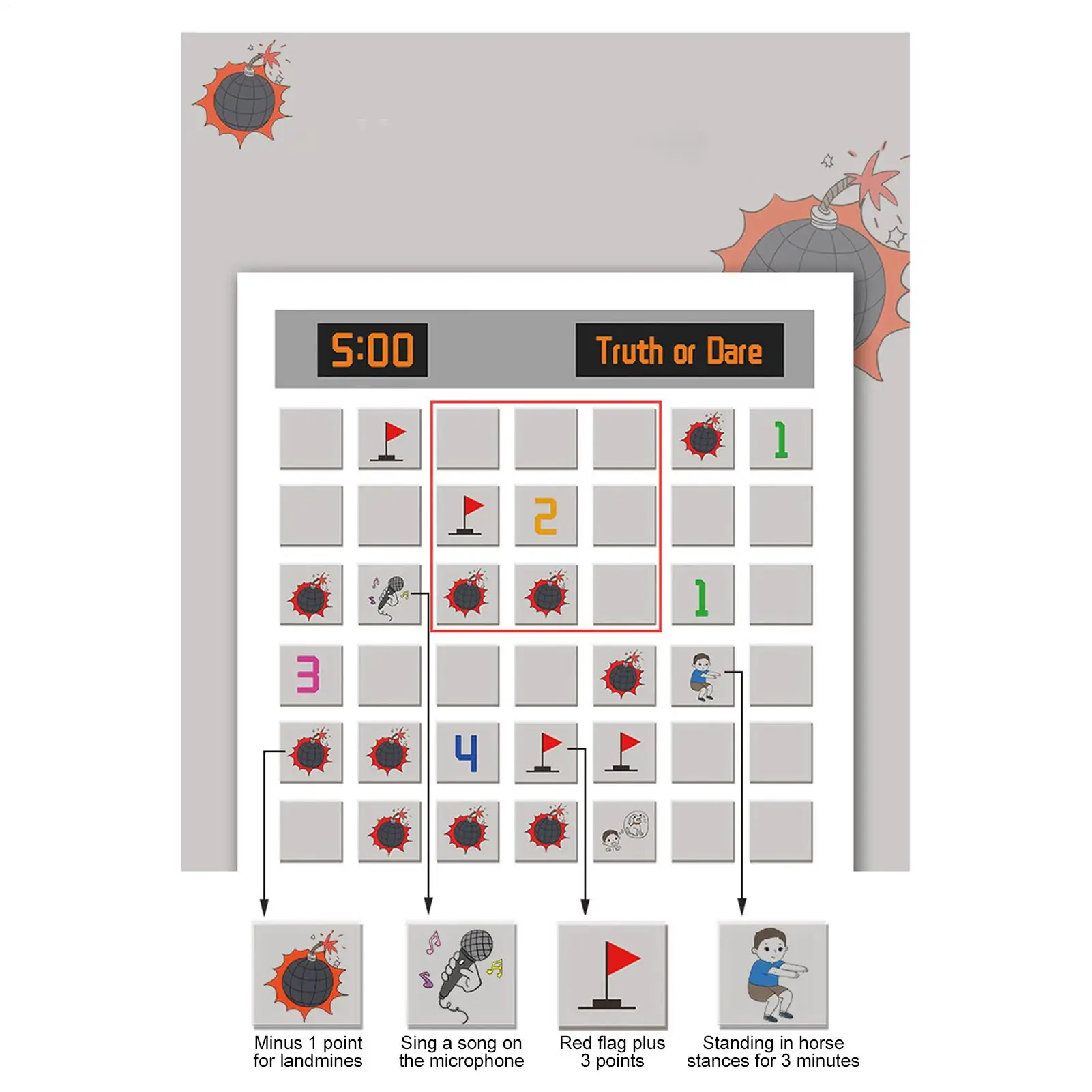 Scratch Card Bomboniere Emozionante Sfida Carte di avventure Divertenti attività da tavolo per le vacanze Compleanni Campeggio Famiglia