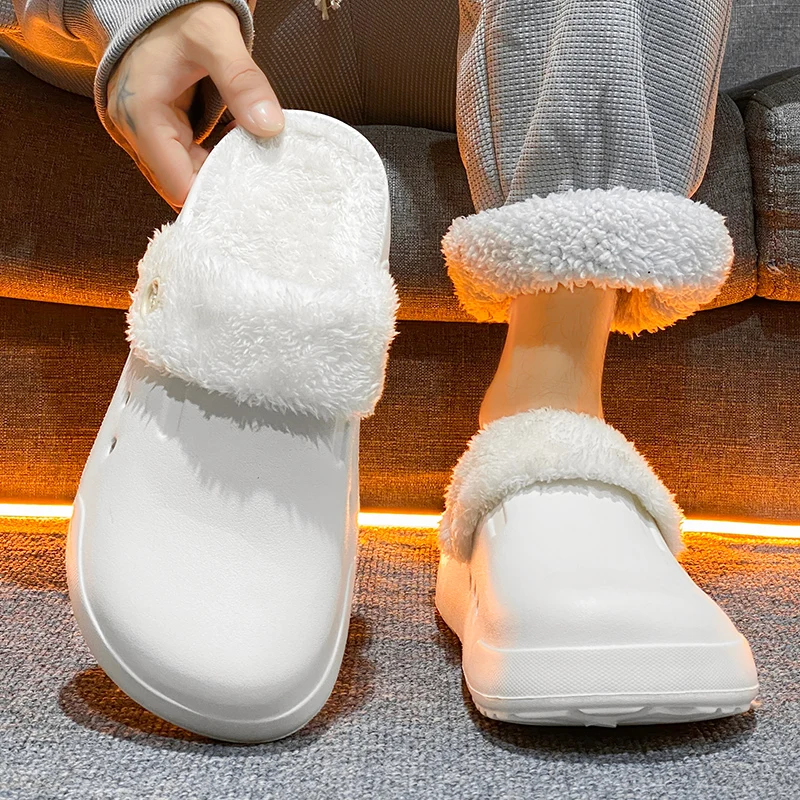 Winter Men's Warm Slippers Cotton Slippers Outdoor Indoor Warm Shoes Mens Women Home Bedroom Plush Warm Slippers Big Size 46 47 image 6