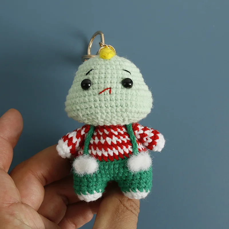 Gehäkelter Tier-Schlüsselanhänger, niedlicher handgewebter Anhänger, kreativer Mini-Stricktier-Schlüsselanhänger, Geschenk für Freunde – Detail 9