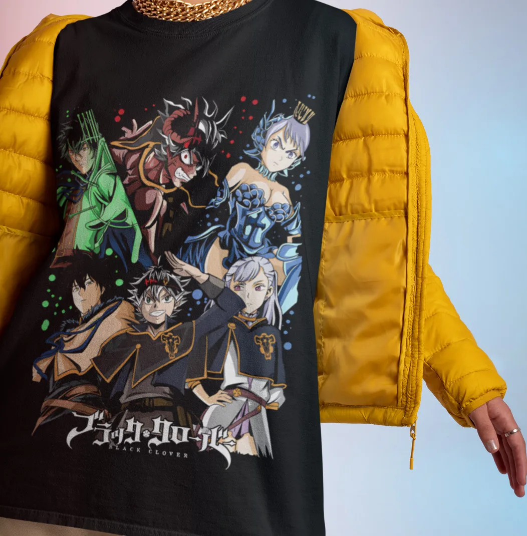 Black Clover Tshirt Asta Yami Sukehiro Yuno Tee Anime T-Shirt Luck Voltia Shirt