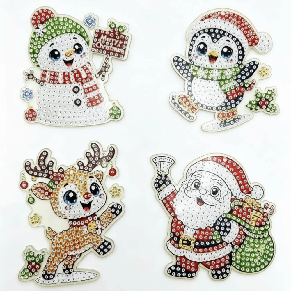 Acrylic Base Rhinestone Painting Pendant Creative Pattern Bright Color DIY Crystal Keychain Lightweight Shiny