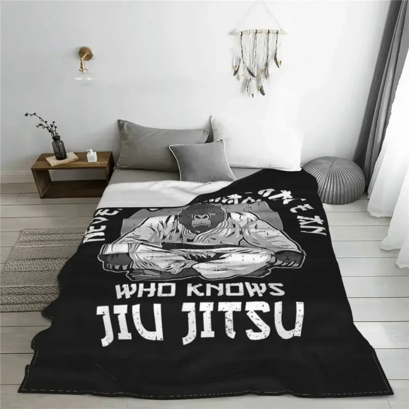 Jiu Jitsu Monkey BJJ Plush Vintage Warm Throw Blanket for Bedspread Decoration