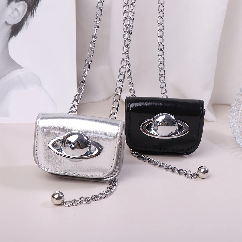 Fashion Mini Chain Bag Silver Gold Black Single Shoulder Crossbody Bag For Women Portable Coin Purse Lipstick Earphone Organizer