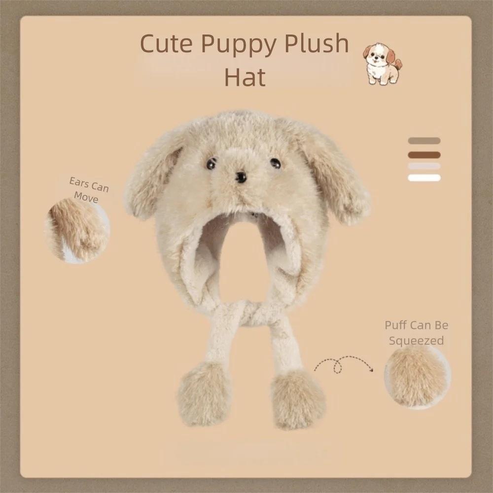 لطيف آذان جرو قبعة الشتاء آذان قرصة دافئة سوف تتحرك المخملية قبعة بحافة سميكة رقيق سدادات حماية الأذن قبعة النساء